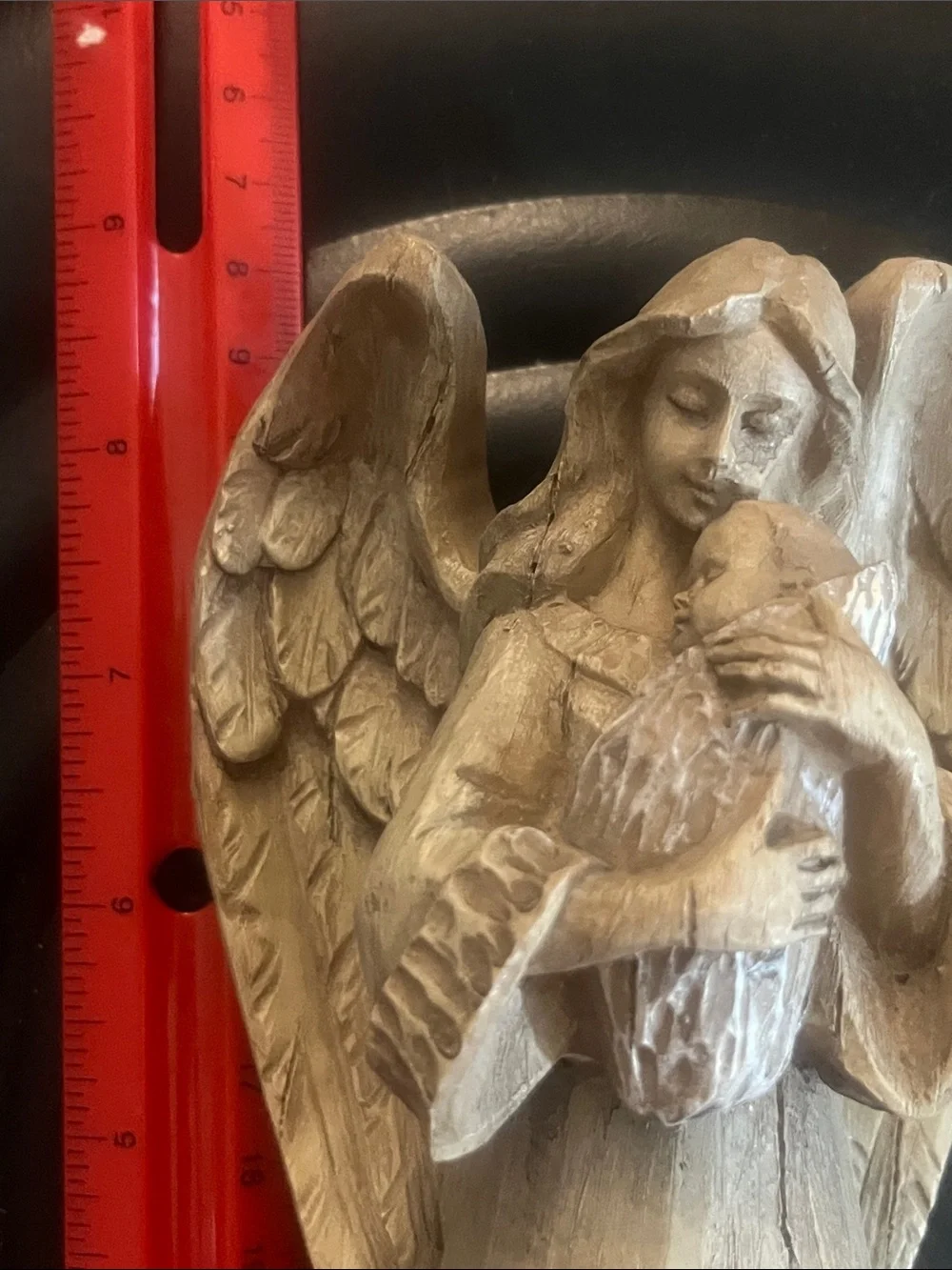 Loving Protection Angel Figurine - Cream Home Accent 9”tall Solid 393
